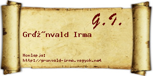 Grünvald Irma névjegykártya