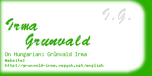 irma grunvald business card